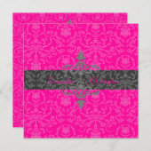 Invitation PixDezines Arianna Damask, do-it-yourself couleur, (Devant / Derrière)