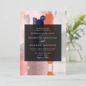 Invitation PixDezines Art moderne Bloc de couleur Marine Blus (Debout devant)
