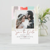 Invitation PixDezines Art moderne, Corail+Mint (Debout devant)