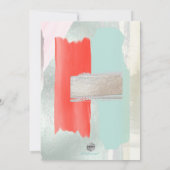 Invitation PixDezines Art moderne, Corail+Mint (Dos)