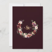 Invitation PixDezines Automne Love H2 Marsala Fleurs rouges (Dos)