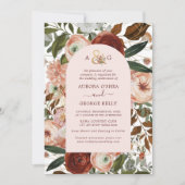 Invitation PixDezines Automne Love H2 Marsala Fleurs rouges I (Devant)