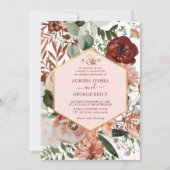 Invitation PixDezines Automne Love H2 Marsala Fleurs rouges I (Devant)