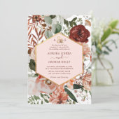 Invitation PixDezines Automne Love H2 Marsala Fleurs rouges I (Debout devant)