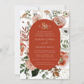 Invitation PixDezines Automne Love H2 Marsala Fleurs rouges I (Devant)