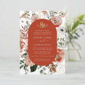 Invitation PixDezines Automne Love H2 Marsala Fleurs rouges I (Debout devant)