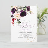 Invitation PixDezines Autumn Blush Eggplant H2 Flowers (Debout devant)