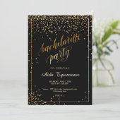 Invitation PixDezines Bachelorette Party Faux Gold Confetti (Debout devant)