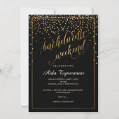 Invitation PixDezines Bachelorette Weekend Faux Gold Confetti (Devant)