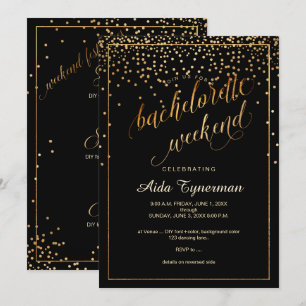 Invitation PixDezines Bachelorette Weekend Faux Gold Confetti