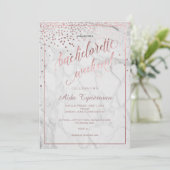 Invitation PixDezines Bachelorette Weekend Faux Rose Gold (Debout devant)