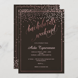 Invitation PixDezines Bachelorette Weekend Faux Rose Gold
