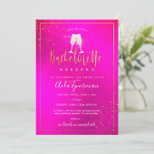 Invitation PixDezines Bachelorette Weekend Hot n Flashy Pink (Debout devant)