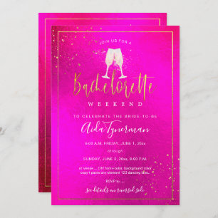 Invitation PixDezines Bachelorette Weekend Hot n Flashy Pink