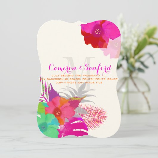 Invitation PixDezines bali kai/vert/rose/DO-IT-YOURSELF (Debout devant)