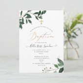 Invitation PixDezines Baptême d'aquarelle verdoyante (Debout devant)