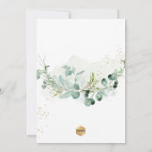 Invitation PixDezines Baptême d'eucalyptus rustique à l'aquar (Dos)