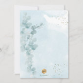 Invitation PixDezines Baptême d'eucalyptus rustique à l'aquar (Dos)