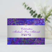 Invitation PixDezines bar de réception mitzvah/violet/argent (Debout devant)