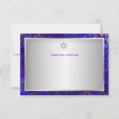 Invitation PixDezines bar de réception mitzvah/violet/argent (Dos)