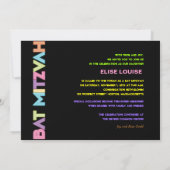 Invitation PixDezines bar-mitsva néon (Dos)