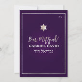 Invitation PixDezines Bar Mitzvah Argent/Plum (Devant)