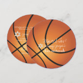 Invitation ✡ PixDezines Bar Mitzvah de Basketball (Devant / Derrière)