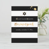 Invitation PixDezines bar mitzvah noir/blanc/rayures (Debout devant)