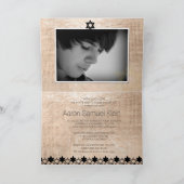 Invitation PixDezines bar photo design mitzvah/fausse feuille (Intérieur)