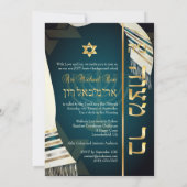 Invitation PixDezines bar tallit mitzvah/turquoise/or (Dos)