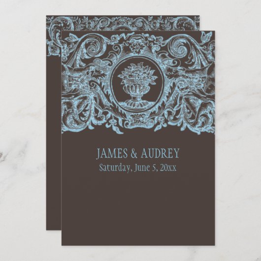 Invitation PixDezines baroque (Devant / Derrière)