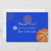 Invitation ✡ PixDezines Basketball Bar Mitzvah/Bricolage Colo (Devant)