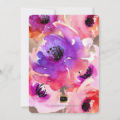 Invitation PixDezines ✡ Bat mitzvah/aquarelle florale (Dos)