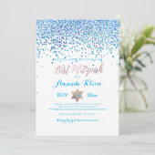 Invitation PixDezines Bat mitzvah/Blue/Aqua/Turquoise/Confett (Debout devant)