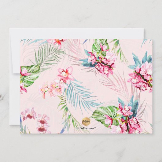 Invitation PixDezines, Bat mitzvah d'aquarelle (Dos)