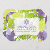 Invitation PixDezines bat mitzvah de forêt tropicale/luau (Devant / Derrière)