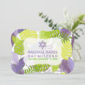 Invitation PixDezines bat mitzvah de forêt tropicale/luau (Debout devant)