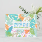 Invitation PixDezines bat mitzvah de forêt tropicale/luau (Debout devant)