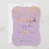 Invitation PixDezines Bat mitzvah/Faux Gold Confetti (Devant)