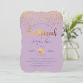 Invitation PixDezines Bat mitzvah/Faux Gold Confetti (Debout devant)