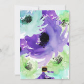 Invitation PixDezines ✡ Bat Mitzvah/Fleur Aquarelle (Dos)