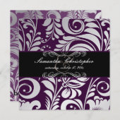 Invitation PixDezines Bellissimo Damask, Custom Color!! (Devant / Derrière)