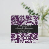 Invitation PixDezines Bellissimo Damask, Custom Color!! (Debout devant)