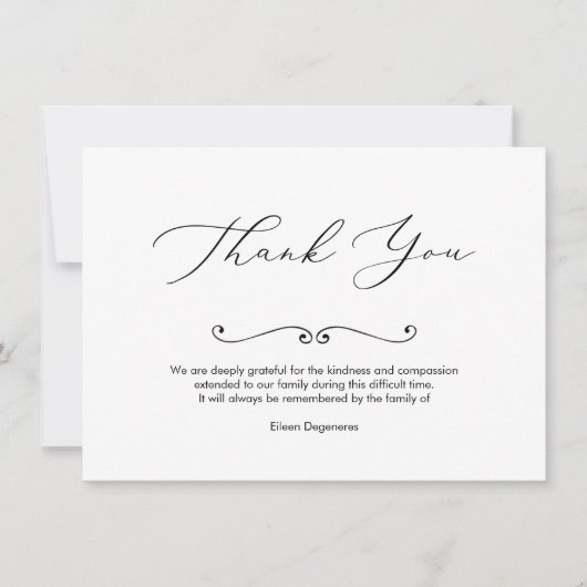 Invitation PixDezines Bereavement Merci, après funérailles (Devant)