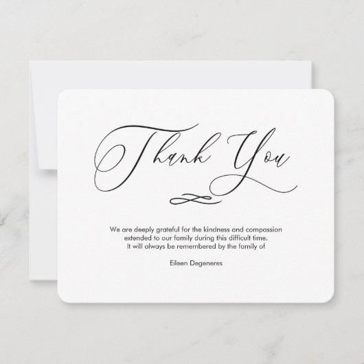 Invitation PixDezines Bereavement Merci, après funérailles (Devant)