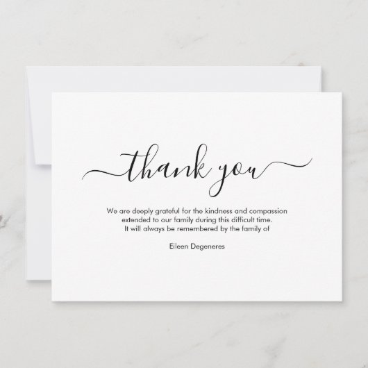 Invitation PixDezines Bereavement Merci, après funérailles da (Devant)