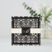 Invitation PixDezines Black Flora Damask/arrière - plan DO-IT (Debout devant)