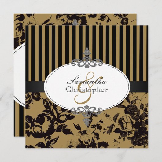 Invitation PixDezines Black Stripes+ DO-IT-YOURSELF Couleur p (Devant / Derrière)