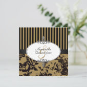 Invitation PixDezines Black Stripes+ DO-IT-YOURSELF Couleur p (Debout devant)