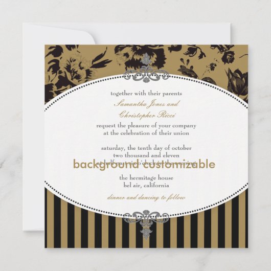 Invitation PixDezines Black Stripes+ DO-IT-YOURSELF Couleur p (Dos)